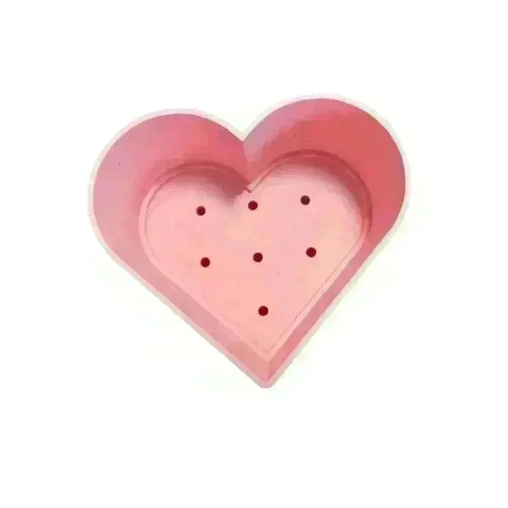 NEW 3D Printed Heart Shaped Flower/Plant Pot with Drainage Tray in Pink